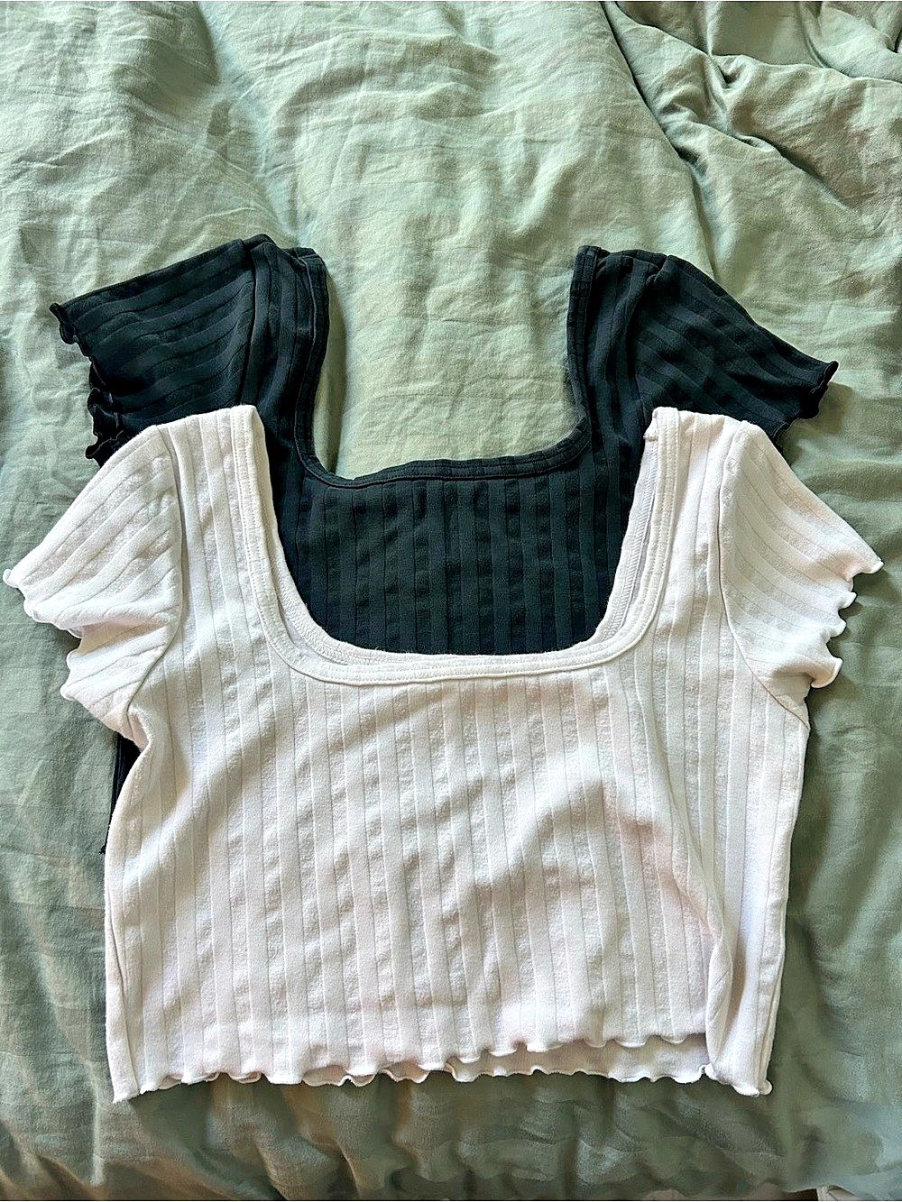 Aerie Offline Square Neck Striped Crop Top Size Medium